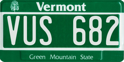 VT license plate VUS682