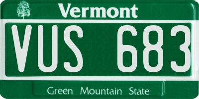 VT license plate VUS683