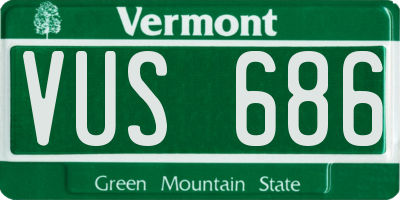 VT license plate VUS686