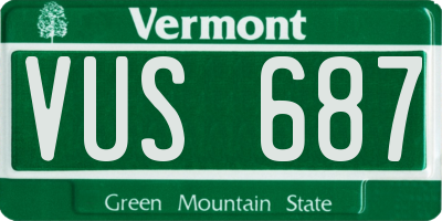 VT license plate VUS687