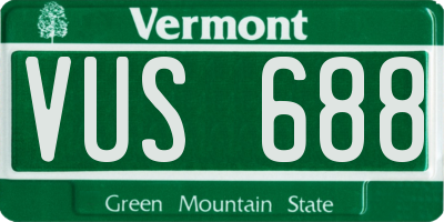 VT license plate VUS688