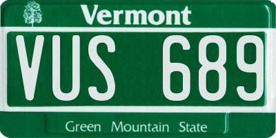 VT license plate VUS689