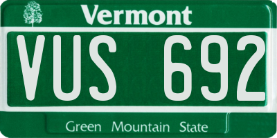 VT license plate VUS692
