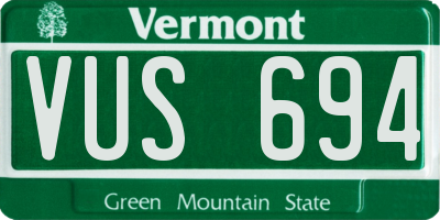 VT license plate VUS694