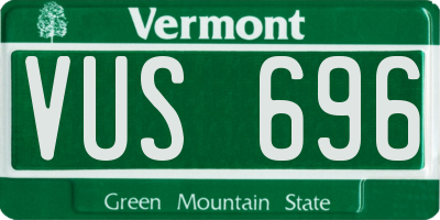 VT license plate VUS696