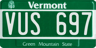 VT license plate VUS697