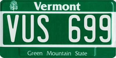 VT license plate VUS699