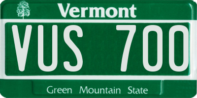 VT license plate VUS700