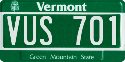 VT license plate VUS701