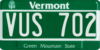 VT license plate VUS702