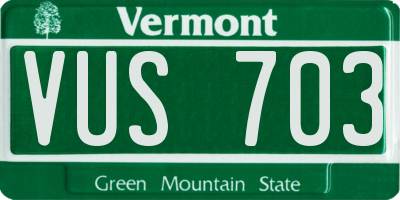 VT license plate VUS703