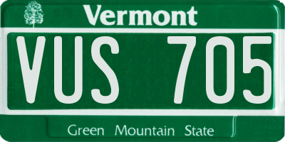 VT license plate VUS705