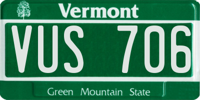 VT license plate VUS706