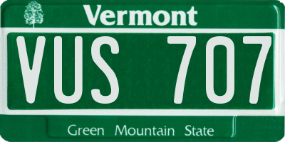VT license plate VUS707