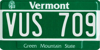 VT license plate VUS709