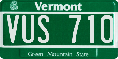 VT license plate VUS710