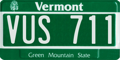 VT license plate VUS711