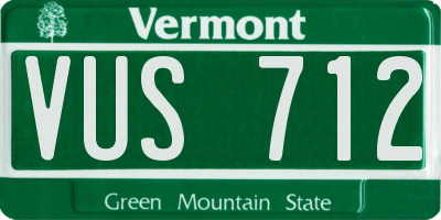 VT license plate VUS712