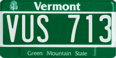 VT license plate VUS713