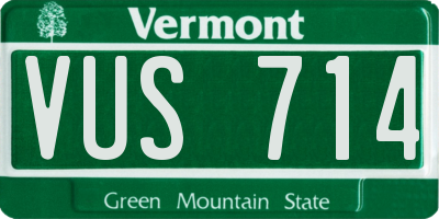 VT license plate VUS714