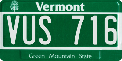 VT license plate VUS716