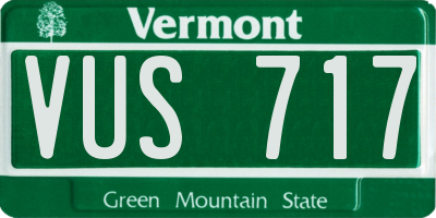 VT license plate VUS717