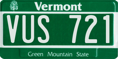 VT license plate VUS721