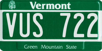 VT license plate VUS722