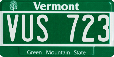 VT license plate VUS723