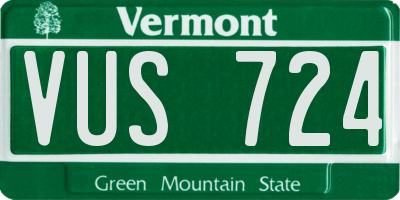 VT license plate VUS724