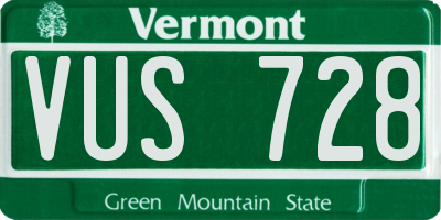 VT license plate VUS728