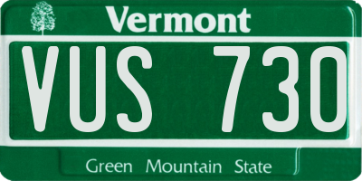VT license plate VUS730