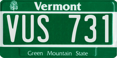 VT license plate VUS731