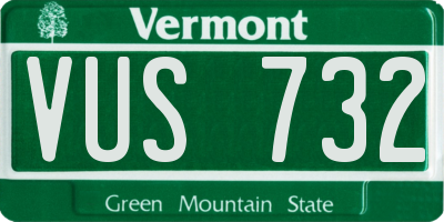 VT license plate VUS732