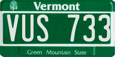 VT license plate VUS733