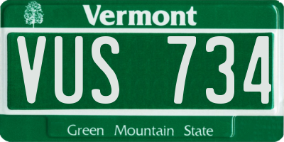 VT license plate VUS734