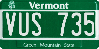 VT license plate VUS735