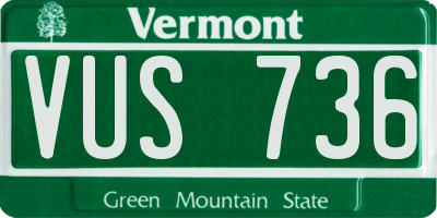 VT license plate VUS736