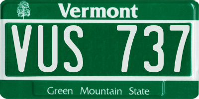 VT license plate VUS737