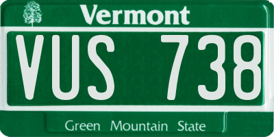 VT license plate VUS738