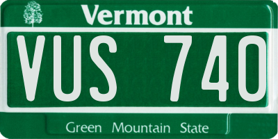 VT license plate VUS740