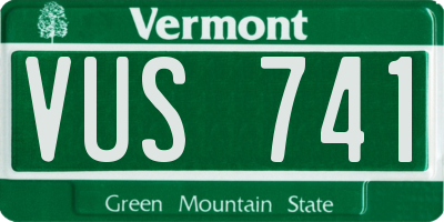 VT license plate VUS741