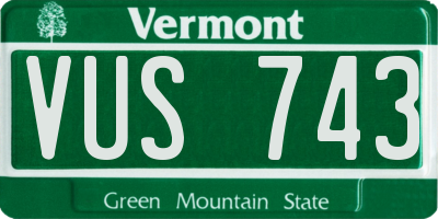 VT license plate VUS743
