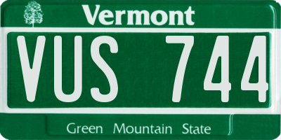VT license plate VUS744