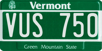 VT license plate VUS750