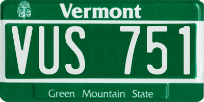 VT license plate VUS751
