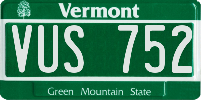 VT license plate VUS752