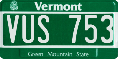 VT license plate VUS753