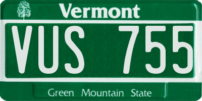 VT license plate VUS755