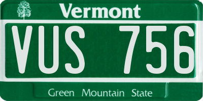 VT license plate VUS756